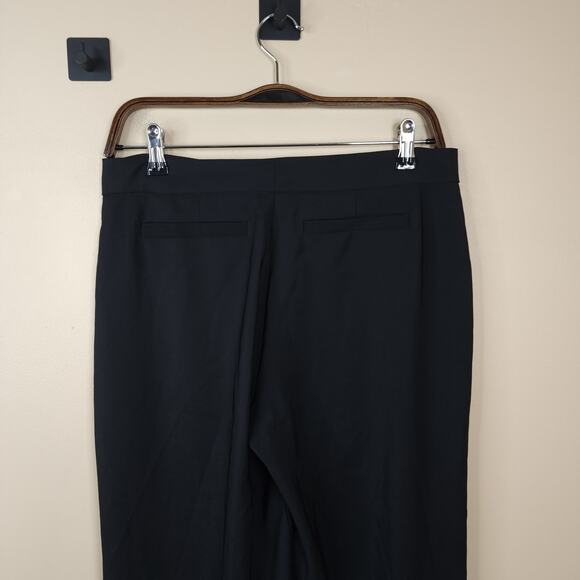 ecru Split Hem Wide Flare Leg Cropped Palazzo Pants in Black Size 4 - Picture 6 of 11